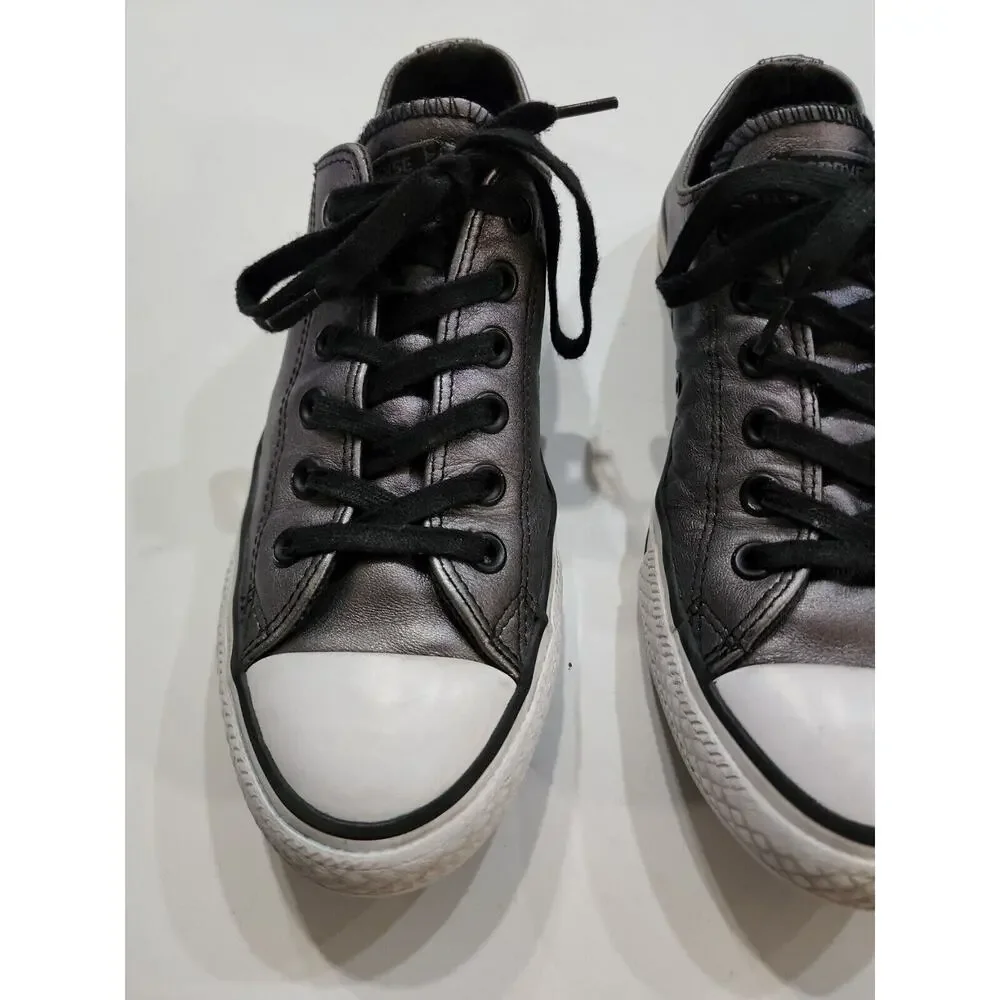 Converse All Star Women's Shoes Metallic Leather Chuck Taylor 544924C SZ 8